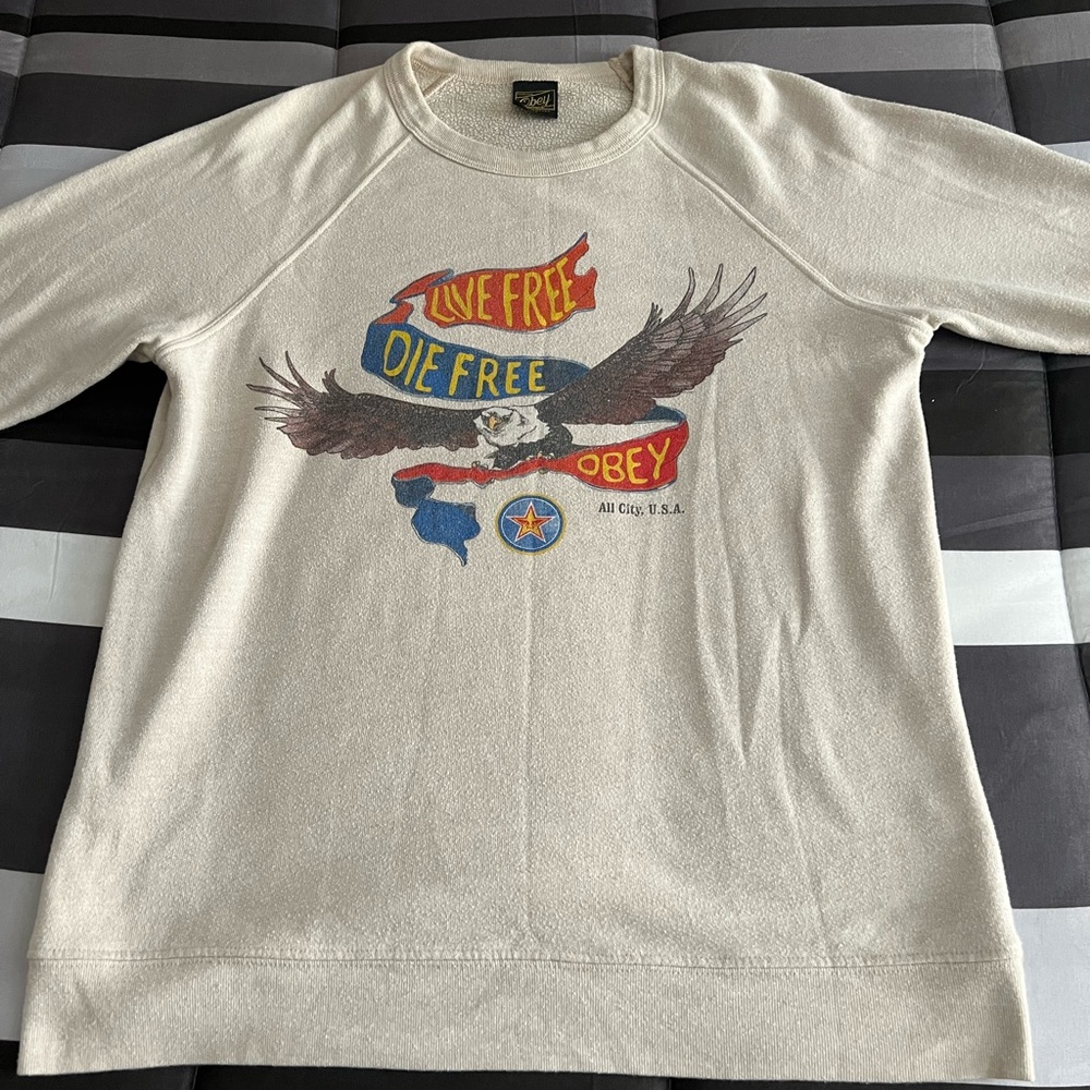 Up for sale is an Obey slim fit crewneck sweatshirt.